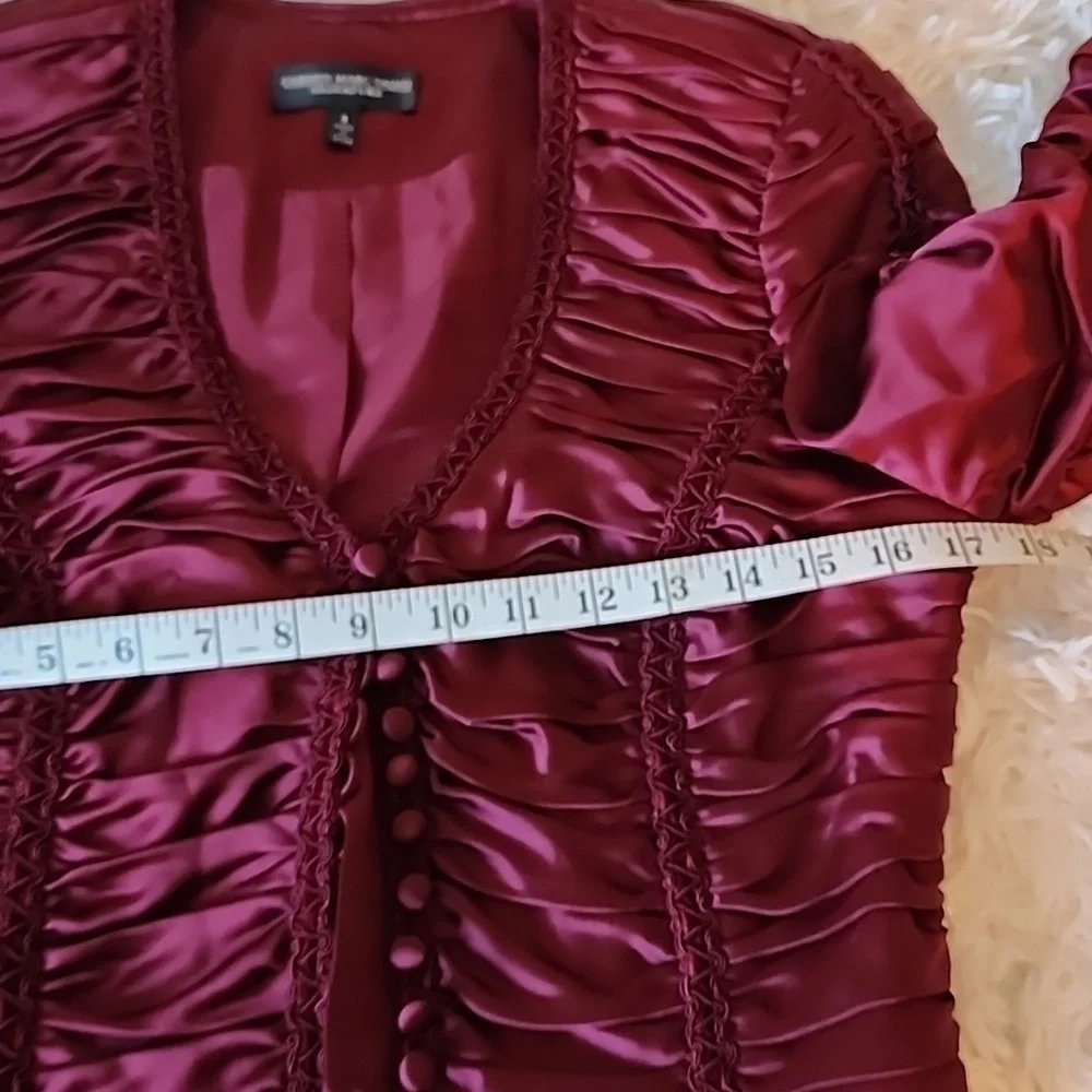 Carmen Marc Valvo Dark Purlpe / Burgundy Jacket  Quiet Luxury Elegant - Picture 5 of 10